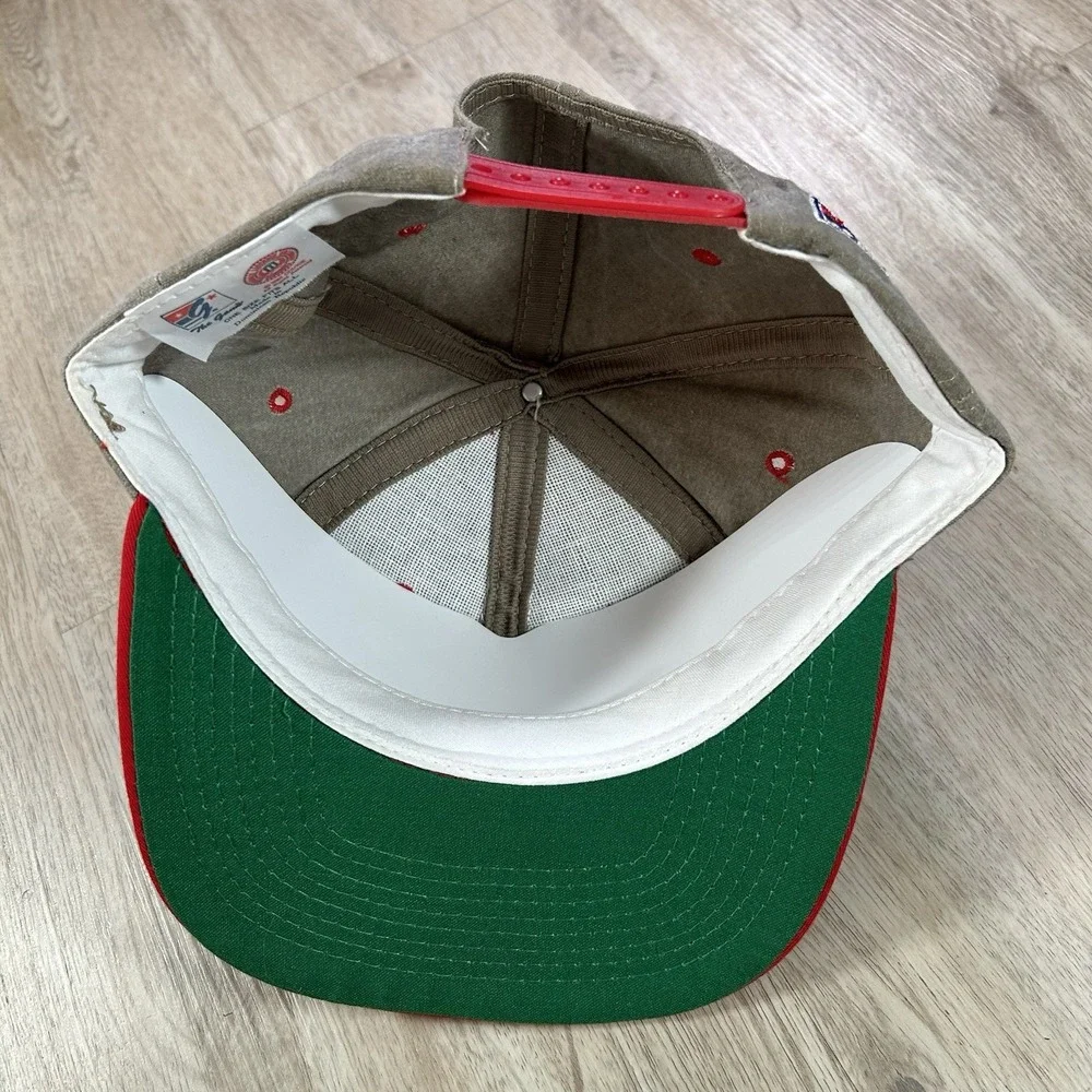 VTG Georgia Bulldogs Script Snapback Hat College The Game Beige Red Cap